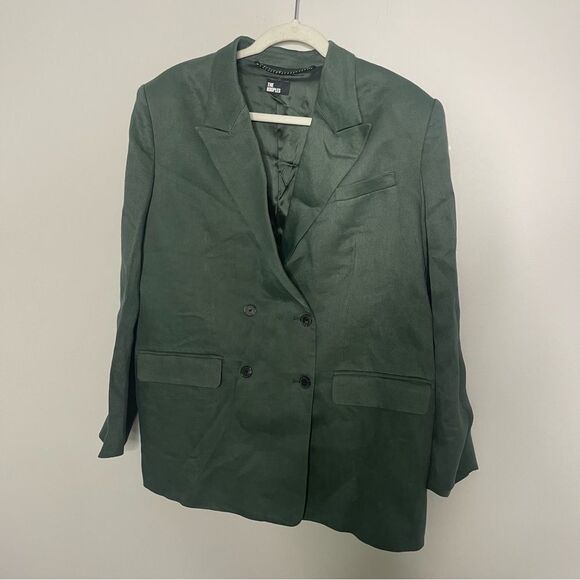 $595 The Kooples NWT twill blazer in Khaki - Picture 8 of 11